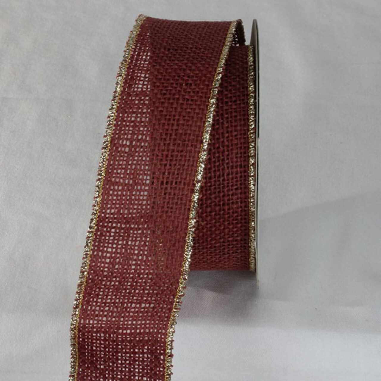 The Ribbon People Brown and Gold Colored Wired Edge Burlap Ribbon 2" x 11 Yards
